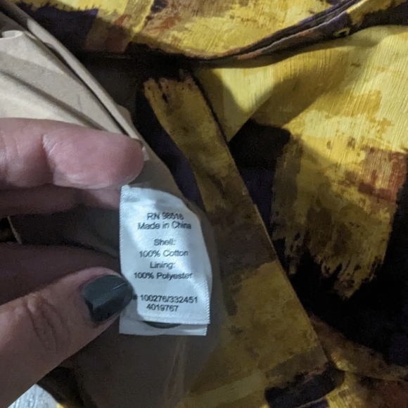 Coldwater Creek Shacket Womens Size 12 Purple & Gold Textured 3/4 Sleeves Button - Picture 7 of 16